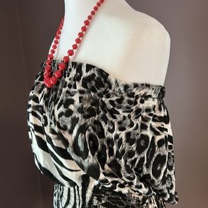 Romper Animal Print Large Black & White